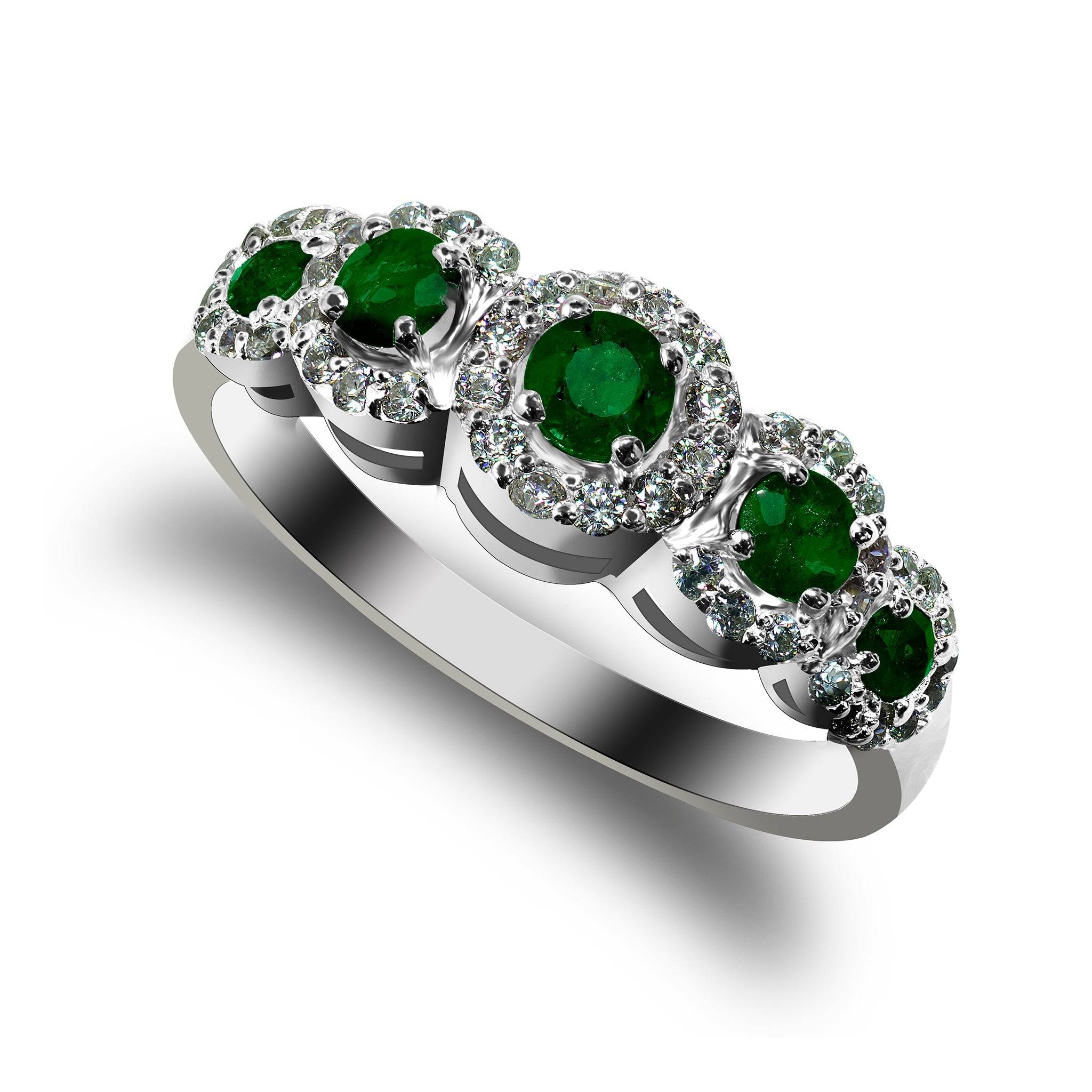 Buy 1.45 Carat (ctw) 18K Yellow Gold Oval Cut Emerald & Round Cut White  Diamond Ladies Bridal Halo Style Engagement Ring 1 1/2 CT Online at  Dazzling Rock